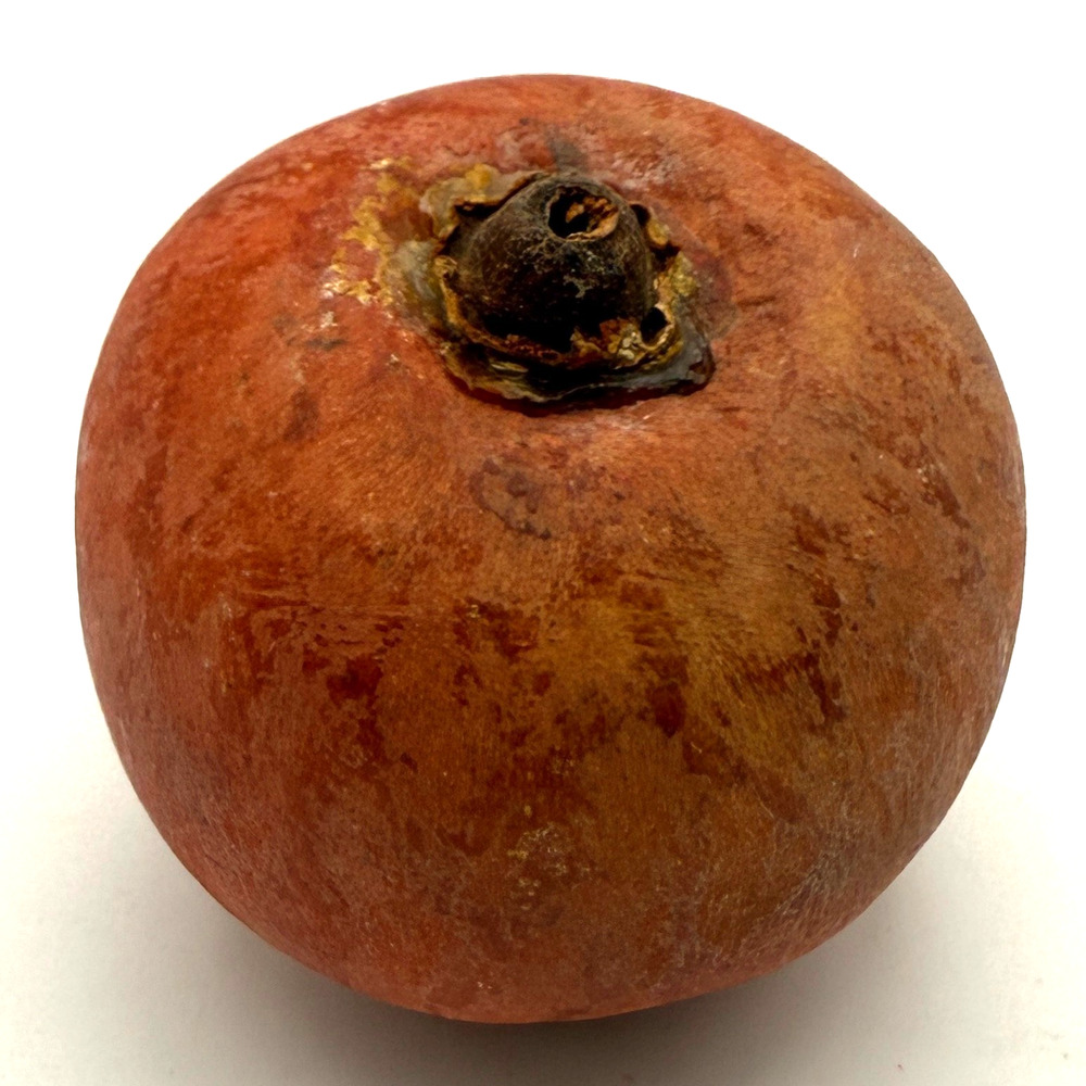 Alabaster Stone Fruit Persimmon Realistic Stem Hand Painted Carved Marbled 2.5"H